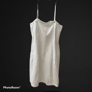 New York & Company White Eyelet Mini Dress